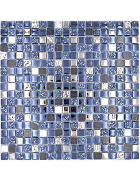 Mosaik Kristall Natursten Svart Silver Mix | Ekosten.se