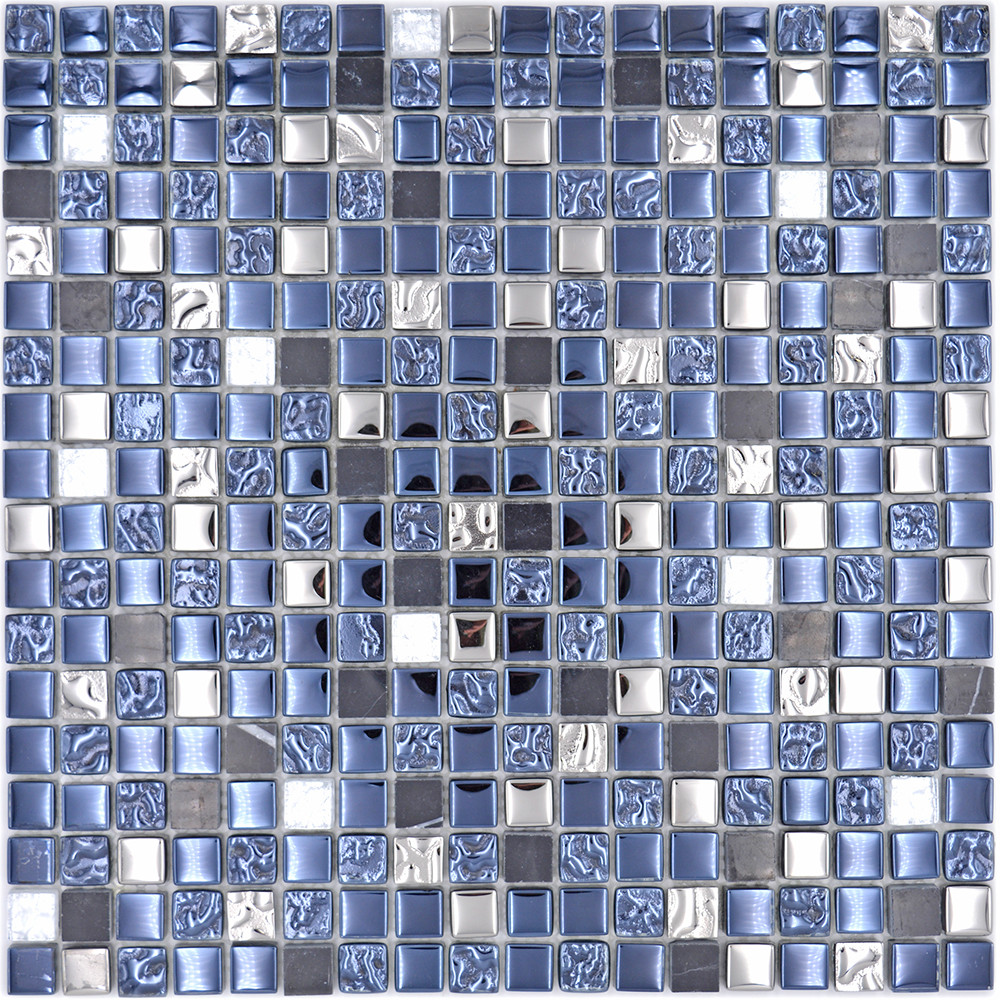 Mosaik Kristall Natursten Svart Silver Mix | Ekosten.se