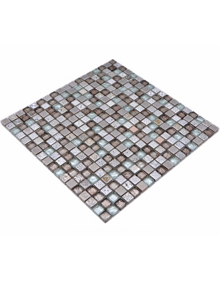 Mosaik Kristall Resin Metall Silver | Ekosten.se
