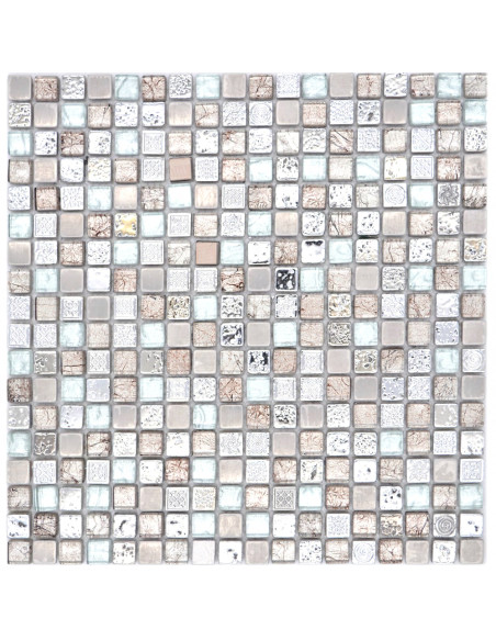 Mosaik Kristall Resin Metall Silver | Ekosten.se