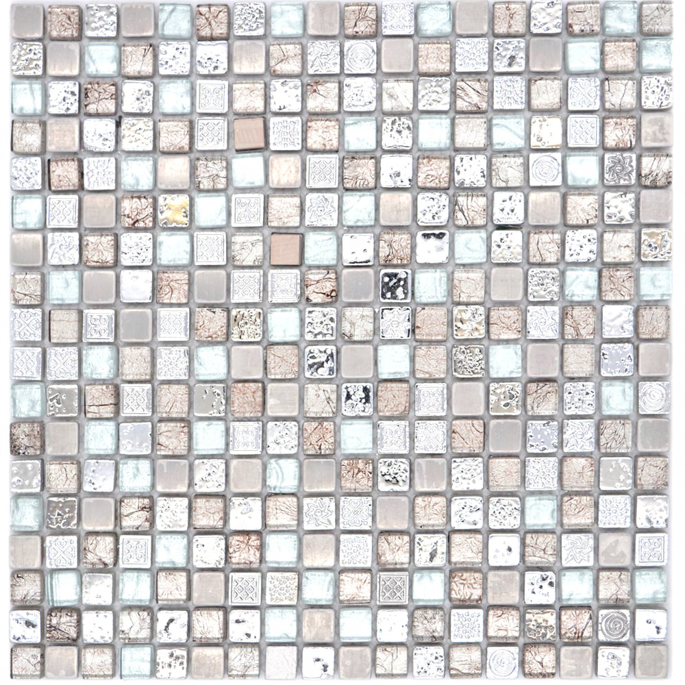 Mosaik Kristall Resin Metall Silver | Ekosten.se