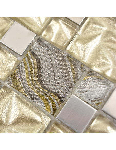 Kristall Metall Mosaik Beige Brun Guld | Ekosten.se