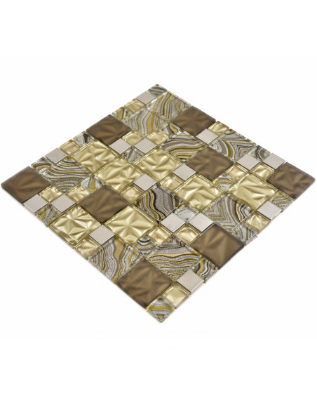 Kristall Metall Mosaik Beige Brun Guld | Ekosten.se