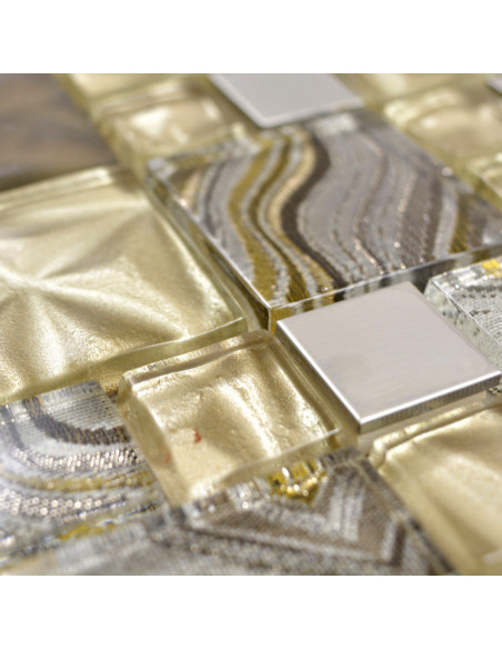 Kristall Metall Mosaik Beige Brun Guld | Ekosten.se