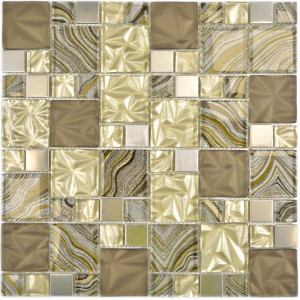 Kristall Metall Mosaik Beige Brun Guld | Ekosten.se