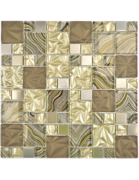 Kristall Metall Mosaik Beige Brun Guld | Ekosten.se