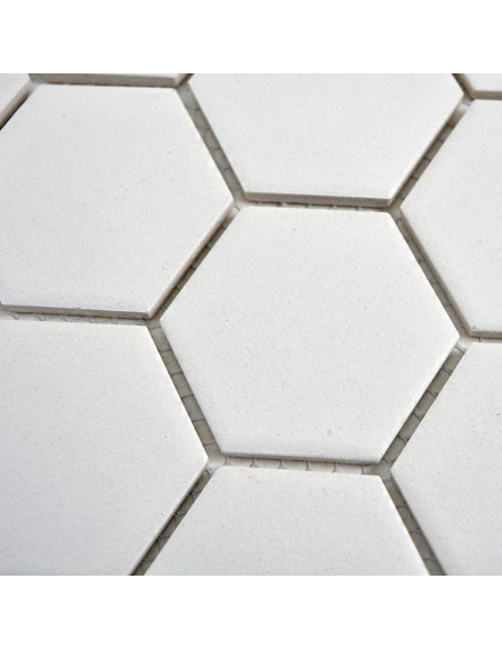 Vit Hexagon Klinkermosaik Antislip | Ekosten.se