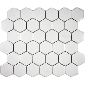 Vit Hexagon Klinkermosaik Antislip | Ekosten.se