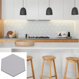 Självhäftande Vinyl Platta Hexagon Vit | Ekosten.se