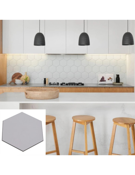 Självhäftande Vinyl Platta Hexagon Vit | Ekosten.se