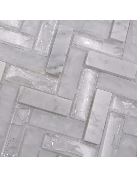 Fiskben Mosaik Marmor Kristall Vit | Ekosten.se