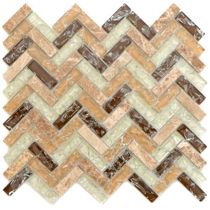 Fiskben Mosaik Marmor Kristall Beige | Ekosten.se