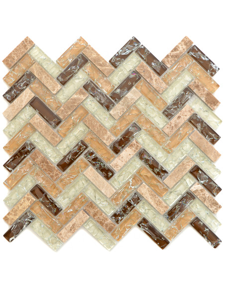 Fiskben Mosaik Marmor Kristall Beige | Ekosten.se
