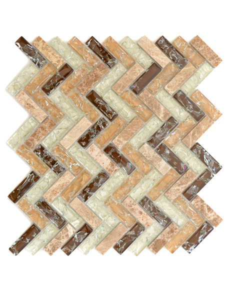 Fiskben Mosaik Marmor Kristall Beige | Ekosten.se