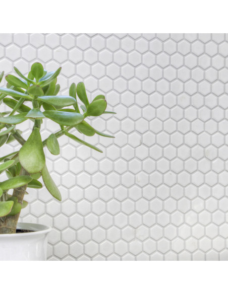 Vit Hexagon Mosaik Blank | Ekosten.se