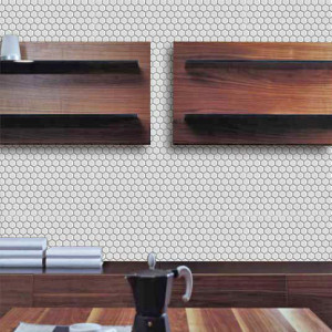Vit Hexagon Mosaik Blank | Ekosten.se