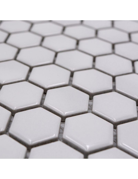 Vit Hexagon Mosaik Blank | Ekosten.se