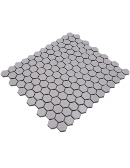 Vit Hexagon Mosaik Matt | Ekosten.se
