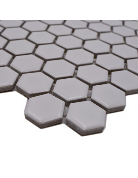 Vit Hexagon Mosaik Matt | Ekosten.se