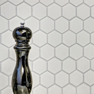Klinkermosaik Hexagon Vit Matt