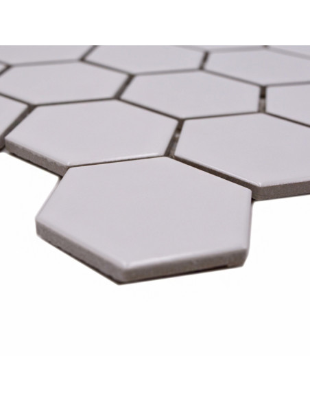 Klinkermosaik Hexagon Vit Matt | Ekosten.se