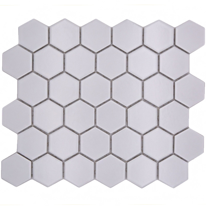 Klinkermosaik Hexagon Vit Matt | Ekosten.se