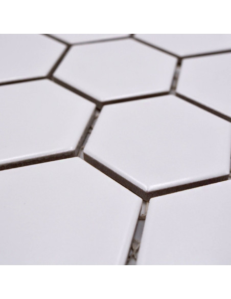 Klinkermosaik Hexagon Vit Matt | Ekosten.se