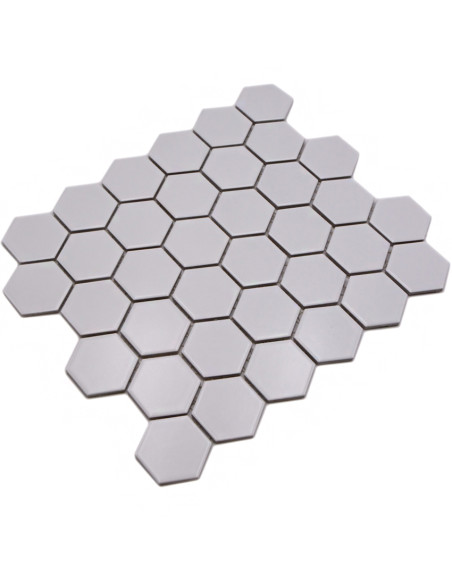 Klinkermosaik Hexagon Vit Matt | Ekosten.se