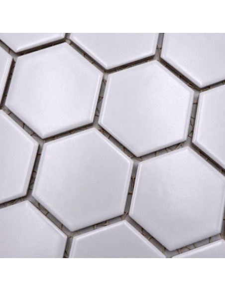 Klinkermosaik Hexagon Vit Matt | Ekosten.se