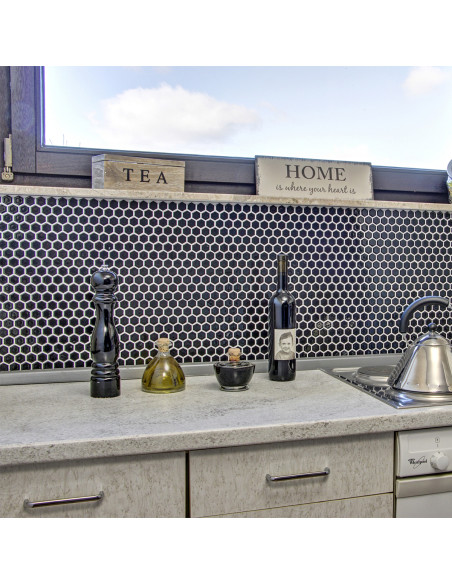 Svart Hexagon Mosaik Blank | Ekosten.se