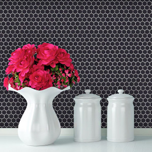 Svart Hexagon Mosaik Blank | Ekosten.se