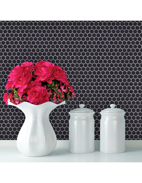 Svart Hexagon Mosaik Blank | Ekosten.se