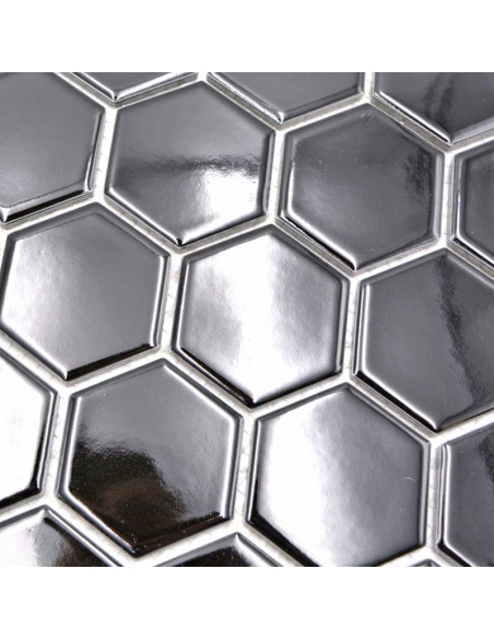 Klinkermosaik Hexagon Svart Blank | Ekosten.se