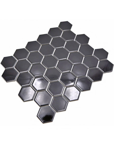Klinkermosaik Hexagon Svart Blank | Ekosten.se