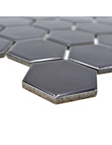 Klinkermosaik Hexagon Svart Blank | Ekosten.se