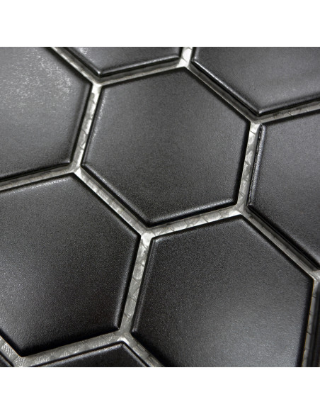 Klinkermosaik Hexagon Svart Matt | Ekosten.se