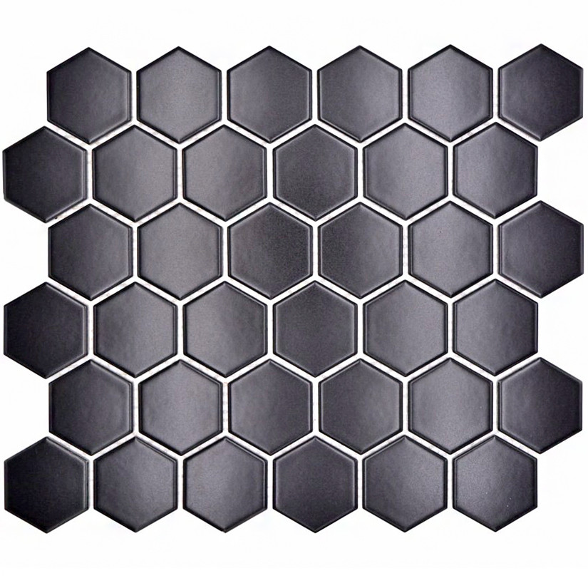 Klinkermosaik Hexagon Svart Matt | Ekosten.se