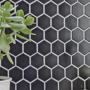 Klinkermosaik Hexagon Svart Matt | Ekosten.se