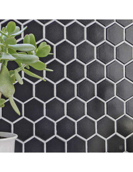 Klinkermosaik Hexagon Svart Matt | Ekosten.se
