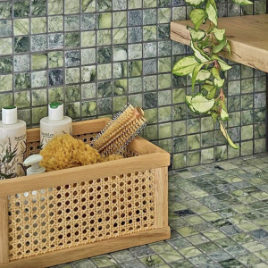 Marmor Mosaik Grön Tumlad | Ekosten.se