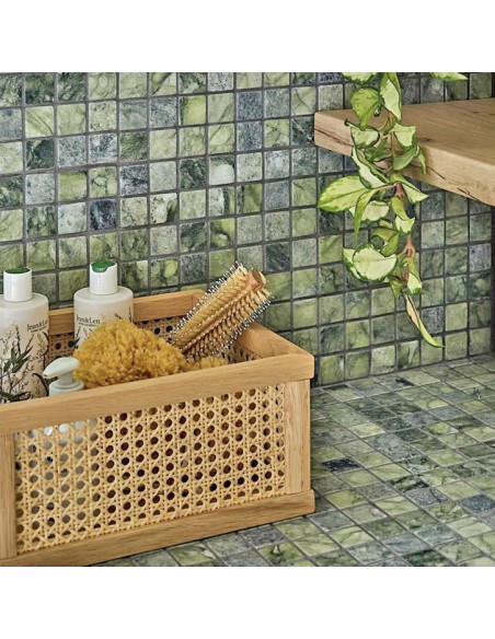 Marmor Mosaik Grön Tumlad | Ekosten.se
