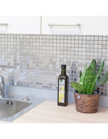 Metall Mosaik Silver Borstad | Ekosten.se