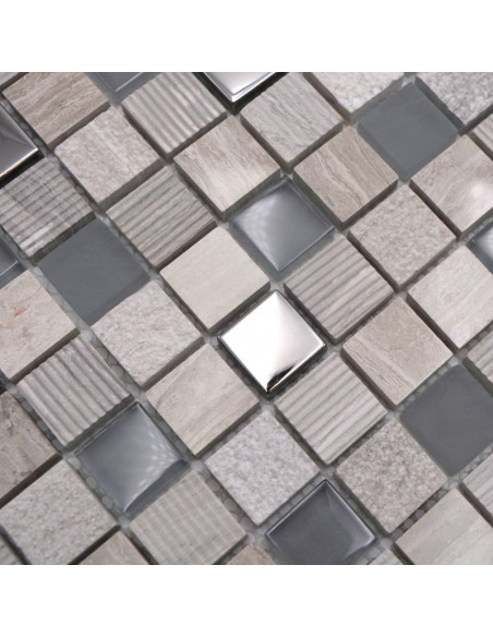 Mosaik Kristall Marmor Grå Silver | Ekosten.se