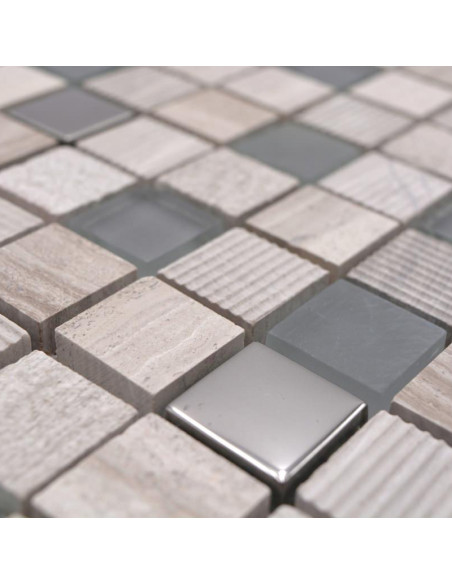 Mosaik Kristall Marmor Grå Silver | Ekosten.se