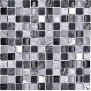 Mosaik Kristall Marmor Svart Silver | Ekosten.se