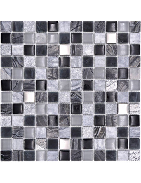 Mosaik Kristall Marmor Svart Silver | Ekosten.se
