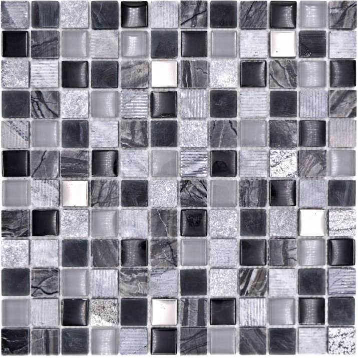 Mosaik Kristall Marmor Svart Silver | Ekosten.se