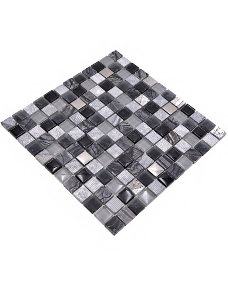 Mosaik Kristall Marmor Svart Silver | Ekosten.se