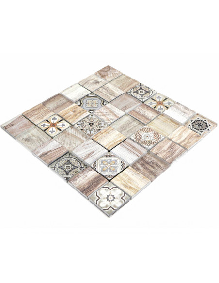 Glasmosaik Trä Optik Beige | Ekosten.se