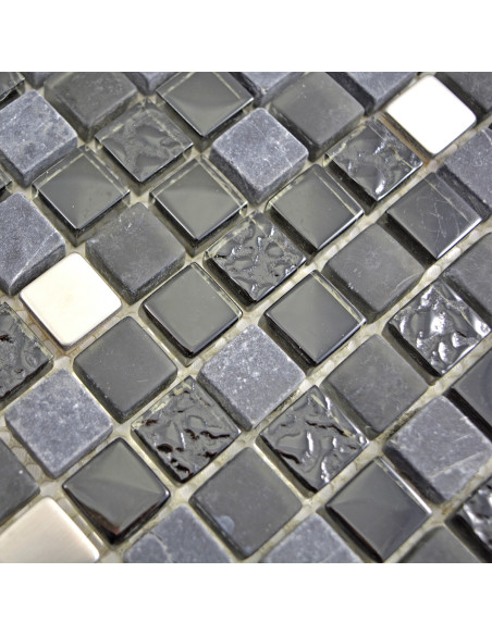 Mosaik Kristall Marmor Metall Svart | Ekosten.se